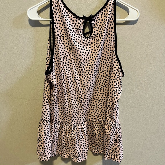 Kate Spade Preppy Pink and Black Polka Dot Pajama set XL EUC - Picture 3 of 5